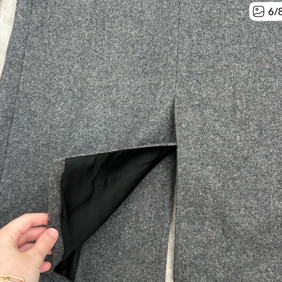 NWOT Zara Basic Gray Wool Trench Coat London European Full Length Natural Size S - Picture 6 of 8